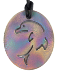 Oval Patterned Dolphin Teen Tesla's Plate Personal Pendant Design